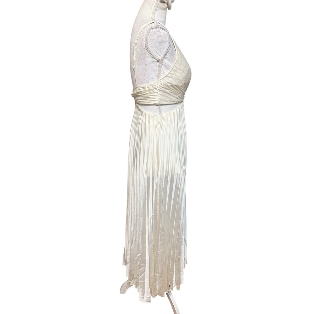 Abercrombie & Fitch Giselle Pleated Cutout Maxi Dress Size XS White - Picture 3 of 5